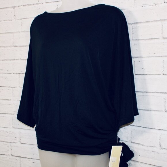 Michael Kors Women's Black Side-Tie Batwing Sleeve Swim Cover Up Size S - Picture 3 of 5